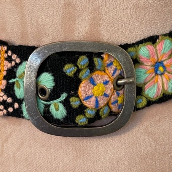 Jenny Krauss Anthropologie Wool Embroidered Belt Southwest Walkabout Small - Picture 4 of 10